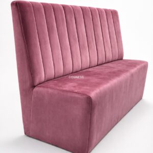 Eetkamer wandbank met banen leuning